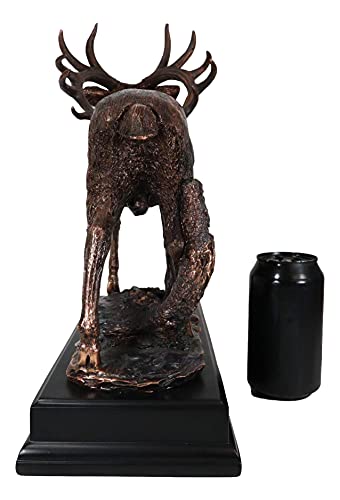 Estatua de Alce Emperador de Resina 14 in con Base Negra miniatura 6
