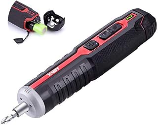 Ikuby Pushdrive Cordless Screwdriver 2000mah Removable Li-Ion Battery 4V Electric Screwdriver with Circuit Sensing Function,10pcs Bit, 1pc Extension Bit Holder for Daily & Light Industrial use