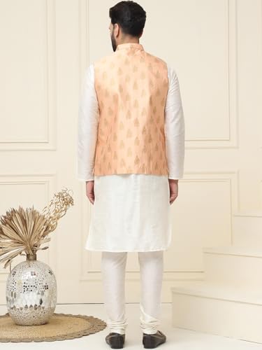 Image of SOJANYA (Since 1958 Men's Silk Blend Kurta Pyjama With Nehrujacket Set