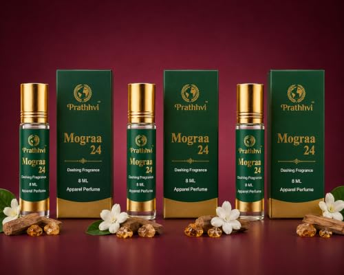 Image of Mograa Attar Roll-On Perfume Oil 8 ml x 3 | Alcohol Free | Long Lasting Rich Fragrance | Men & Women | Pocket Size Travel Friendly Roll On | Daily Wear (Pack of 3)