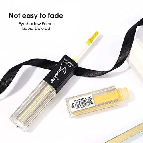Eyret Eyeshadow Primer Liquid Colored Double-Head Shinny Eyeshadows Matte Colorful Eye Shadow Glitter Eyeshadow Base Beauty Makeup Cosmetic For Women And Girls (#1-Yellow) #TOP3
