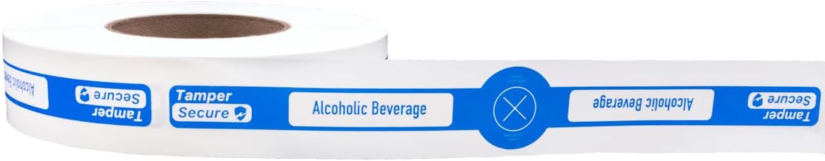 Alcohol to Go Drink and Straw Tamper Evident Proof Seals for Food Safety, to Go Drink Stickers with Secure Easy to Peel Adhesive, 0.625 x 10 Inch Labels, 500 Stickers on a Roll – Made in the USA