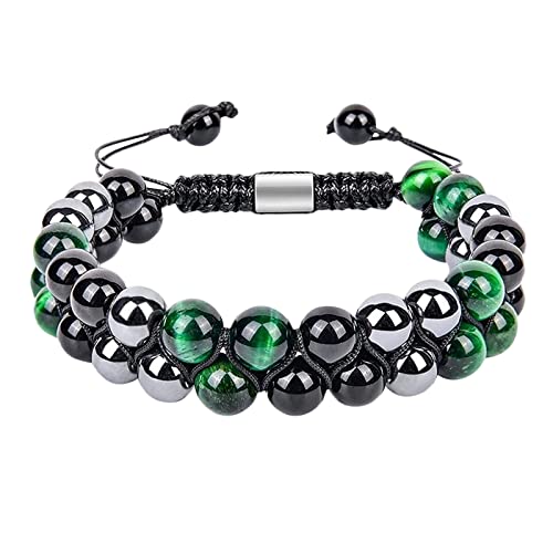 Bracelet triple protection perles de cristal et pierre naturelle cadeau idéal