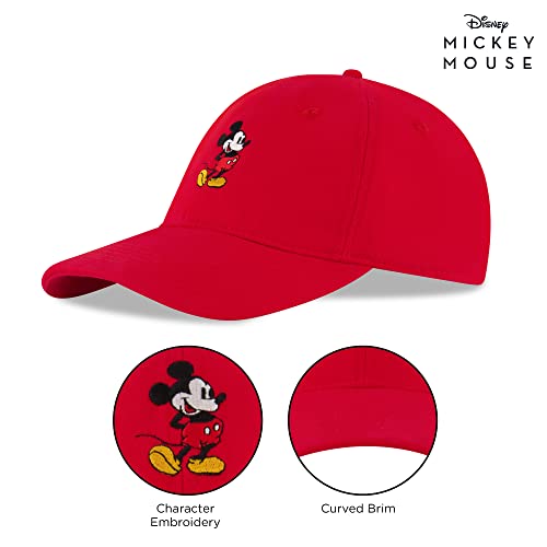Disney Men's Baseball Cap, Mickey Mouse Adjustable Hat For Adult, Red, One Size #TOP4