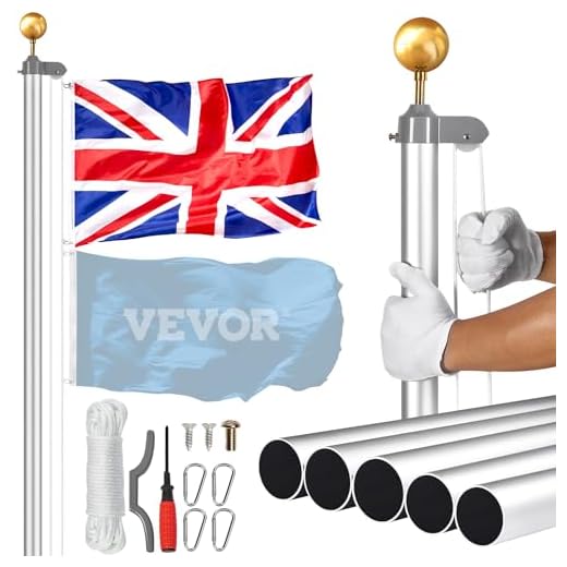 Heavy Duty Detachable Flagpole Kit with Accessories
