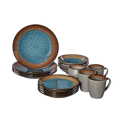 Pfaltzgraff 5239319 Monroe Blue 16-Piece Dinnerware Set, Assorted