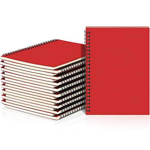 Image of Yahenda 18 Pcs Spiral Notebooks,1 Subject,Wide Ruled, Red