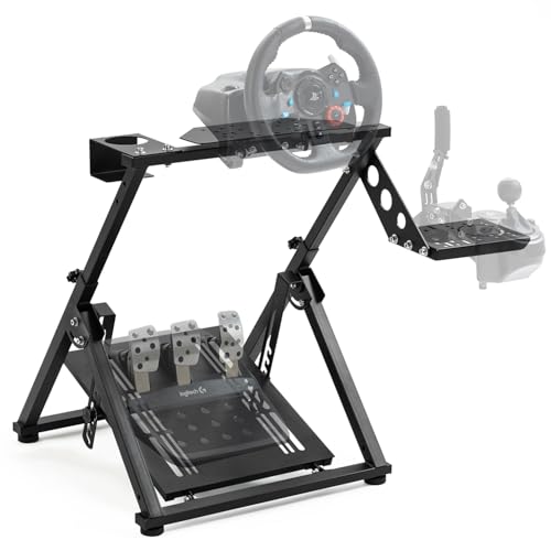 Gazzyt Foldable Racing Wheel Stand Adjustable Sim Racing Cockpit Compatible with...