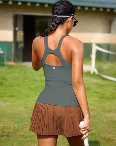 Image of RUNNING GIRL Workout Tops for Women,Racerback Tank Tops with Built in Bras,Padded Sports Bra Yoga Tank Athletic Tops