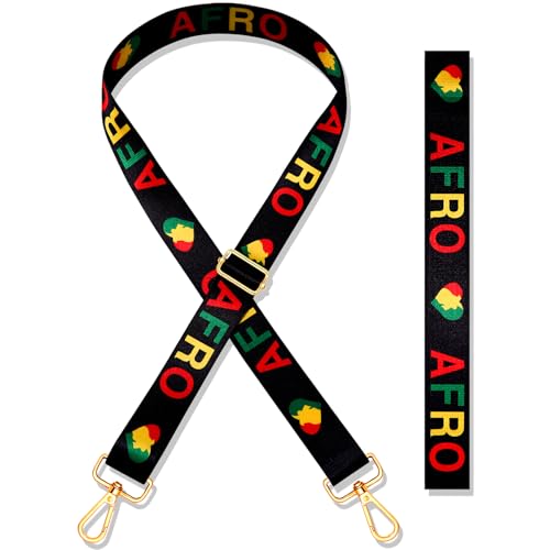 Image of African Purse Strap Replacement Africa Map Fist Juneteenth Crossbody Shoulder Bag Straps African Outfits Gifts