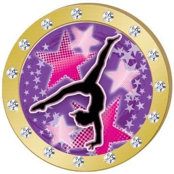 Crown Awards Gymnastics Star Confetti Gold Rhinestone Pin, Gold Gymnastics Pins