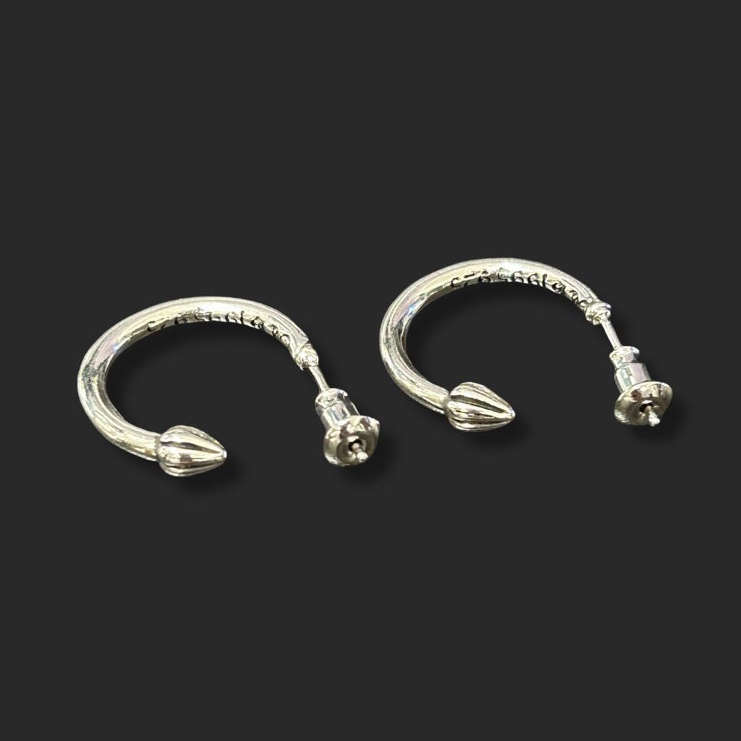 シルバー925 クロスフープ型ピアス