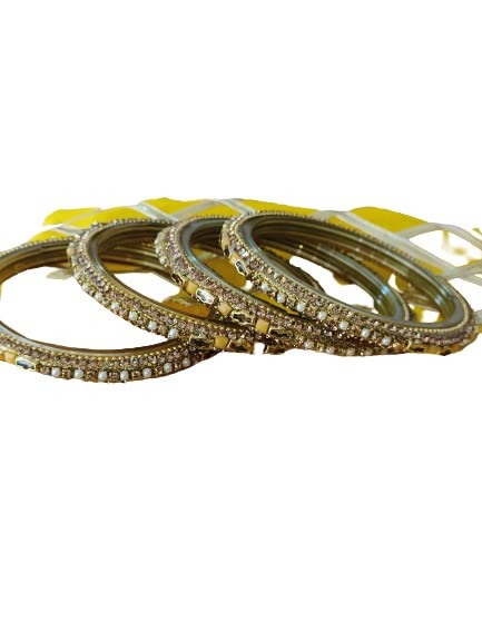 Mira Designer Glass Bangle Golden Kada Set MDC17