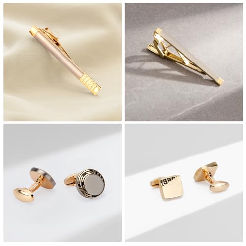 Image of Wynameleri Cufflinks and Tie Pins Tie Clips Set of 2 Accessories for Men