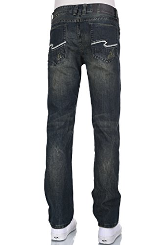 Men Eagle Blue Low Rise Slim Straight Distressed Medium Blue Jeans2