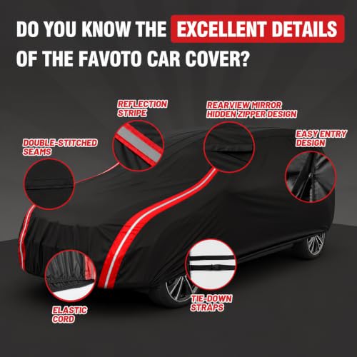 Image of Favoto Car Cover Waterproof Custom Fit for Jeep Wrangler 2 Door (1990-2026)