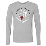 500 LEVEL NBA Matas Buzelis Chicago Bulls Player Ball Men's Long Sleeve T-Shirt (Heather Gray, M)