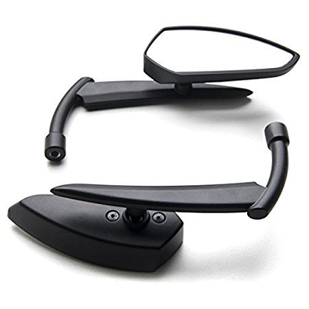 OKSTNO Black Universal Motorcycle Rear View Side Mirrors - Free Adapters Fits for Most Motorcycles With M8 or M10 Adapters