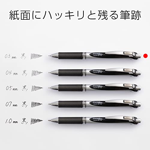 Bolígrafo retráctil Pentel EnerGel 0.3mm negro miniatura 6