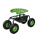 Produktbild TRUTZHOLM Gartenscooter mit Ablagefläche Gartenrollsitz Stahl 150 kg Sitzhöhe 44-52 cm Sitz 360° drehbar Gartenwagen Gartenhocker mit Lufträdern für rückenschonende Tätigkeiten in Garten Werkstatt