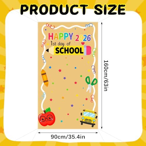 First Day of School Banner Backdrop Decorations 2026, 35x63 Inch - 1