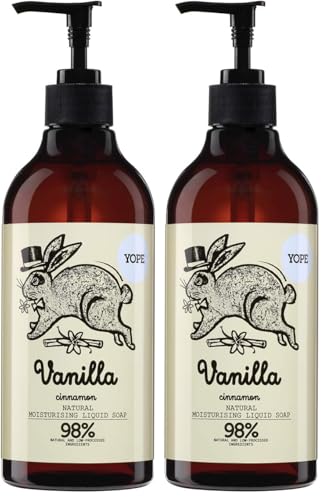 YOPE Sapone naturale per le mani alla vaniglia e cannella 500 ml (Confezione da 2)