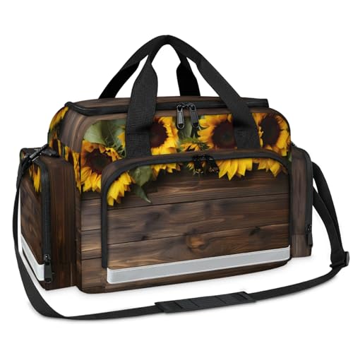 GzLeyigou First Aid Bags Empty, Colorful Sunflower Emergency Bag First Aid Kit Multiple Compartment Kit Carrier On Call Trauma Bag For Paramedics Emergency Medical Supplies Kit