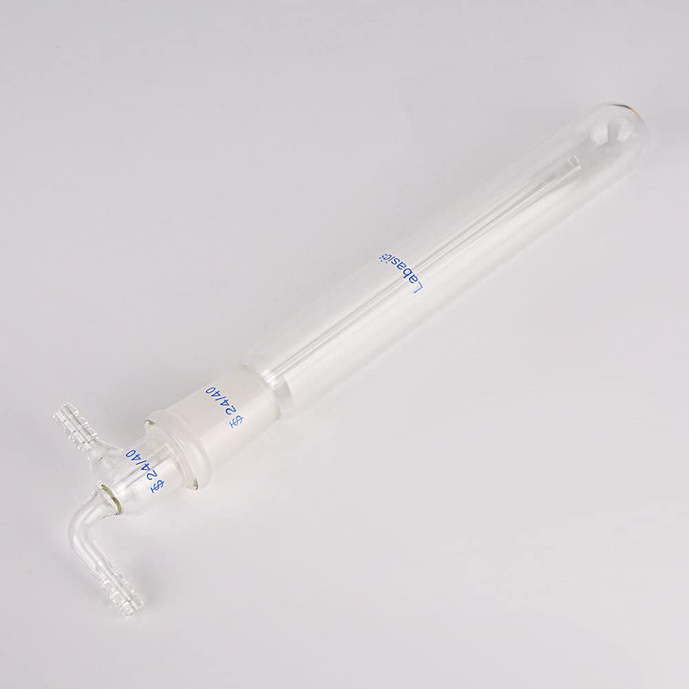 Labasics Glass Vakuum-Kühlfalle Trap mit 10 mm verzahntem Schlauch, 200 mm Länge unterhalb der 24/40 Verbindung
