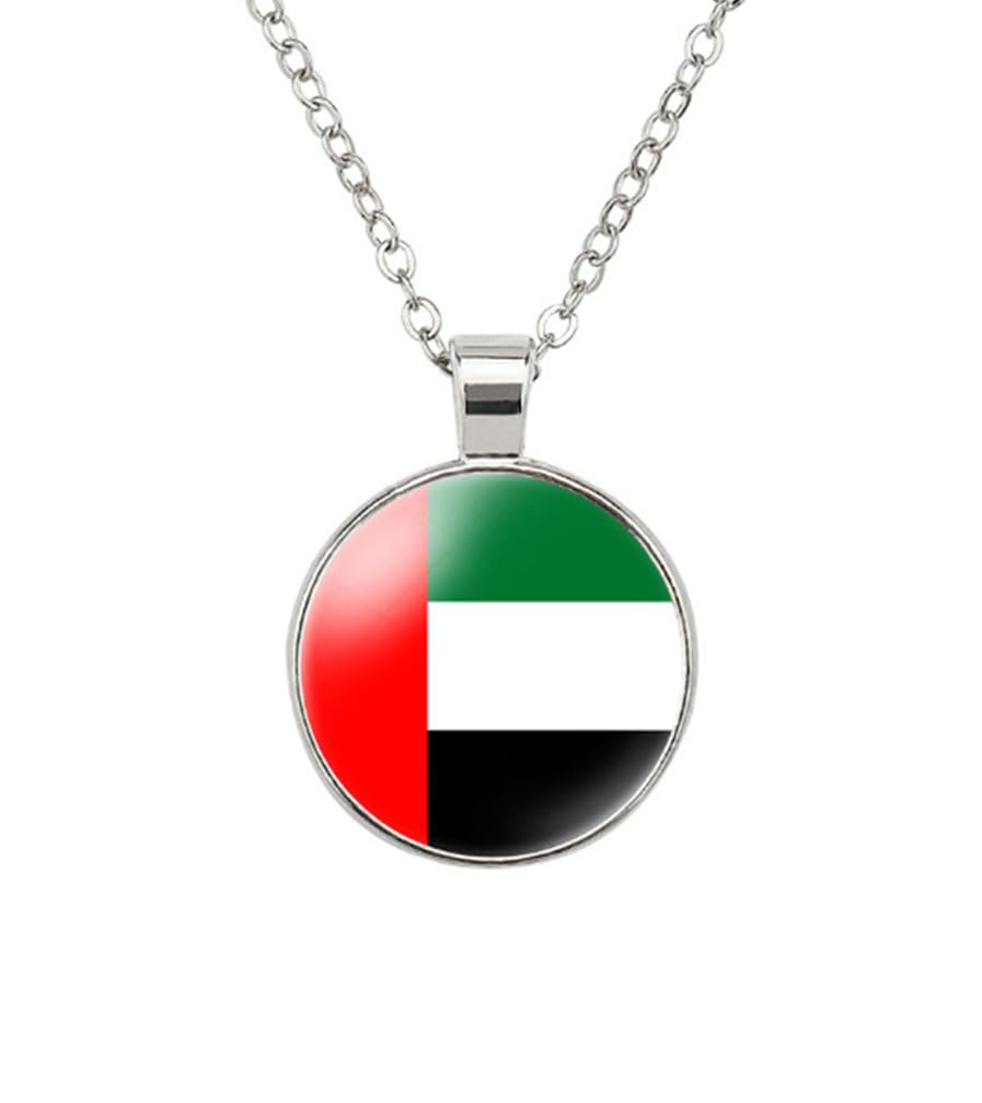 World Most Countries Flag Zinc Alloy Necklace Pendant Necklace for Men Women