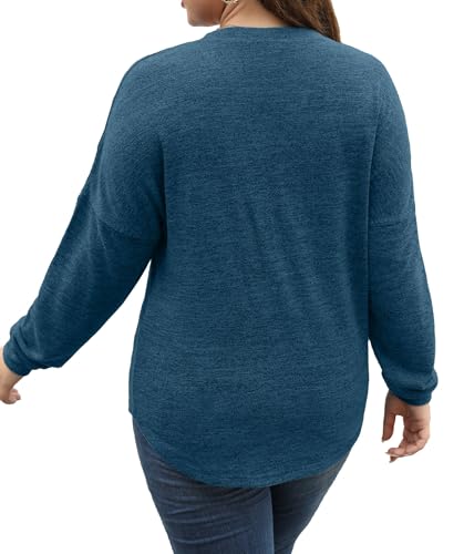 Image of Gloria&Sarah Womens Plus Size Tops Long Sleeve Henley Shirts Fall Fashion Oversized Sweatshirt Tunic Sweaters L-4XL
