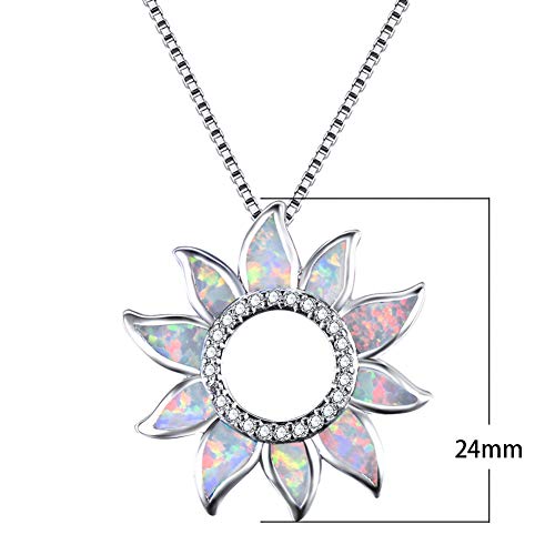 S925 Collier en Argent Sterling Pocahontas Pentagramme Pendentif Opale Bijoux Cadeau,White – vue 3