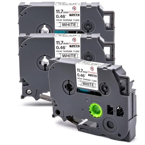 Eneegiko 3-Pack Heat Shrink Tube Compatible for Brother Heat Shrink Label Tape HSe-231 HSe231 HS-231 HS231 11.7mm 0.46