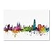 Barcelona Spain Skyline by Michael Tompsett, 30x47-Inch Canvas Wall Art