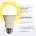 hooga Circadian Rhythm Full Spectrum LED Light Bulb - 2700K, 2100K, 1400K, Flicker-Free, Blue Light Free Night Mode, 7W Energy Efficient Warm White for Sleep, Relaxation & Focus - 4 Pack