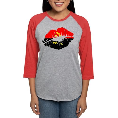 CafePress Angola Flag Country Native ANC Long Sleeve T Shirt Women's Baseball Tee