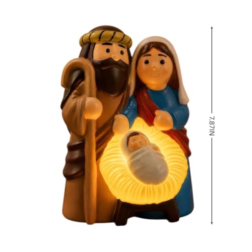 Resin Nativity Scene Christmas Lights Indoor for Winter Home Decor 7.87'' - image 2
