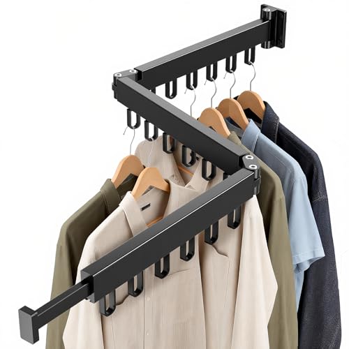 Wall Mounted Clothes Drying Rack, Space-Saving Foldable Clothes Drying Rack,