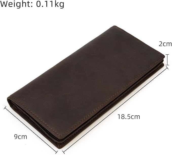 Genuine Leather Long Wallet for Men, Large Capacity Purse Clutch Bag Handbag Checkbook Cash Credit Cards Phone Holder2