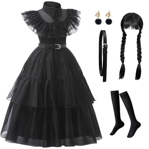 keaiyouhuo Enfants noir princesse robe Halloween costume robe fille pour