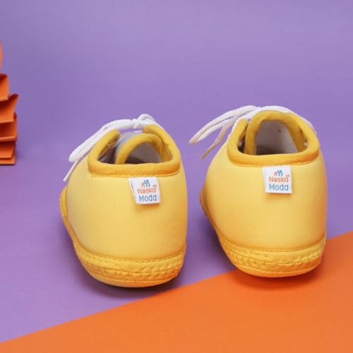 Image of Neska Moda 6 To 12 Months Baby Boys & Baby Girls Cute Soft Cotton Pre-Walker Lace Booties-BT4713