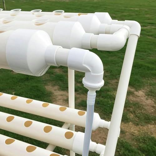 Système de culture hydroponique en PVC avec 108 trous pour jardin potager intérieur et extérieur - Idéal pour la culture de tomates, basilic, poivre, concombre