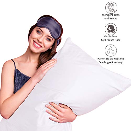 Seidenkissenbezug 100% Reiner natürlicher Maulbeerseide Unterseite von Baumwolle mit Reißverschluss 19 Momme Seiden- und Baumwollbett Kissenbezug mit verstecktem Reißverschluss 1 Stück 40x60cm - Image 3