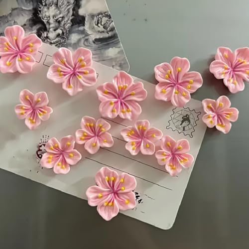 12 imanes magnéticos 3D flor de durazno para nevera miniatura 4