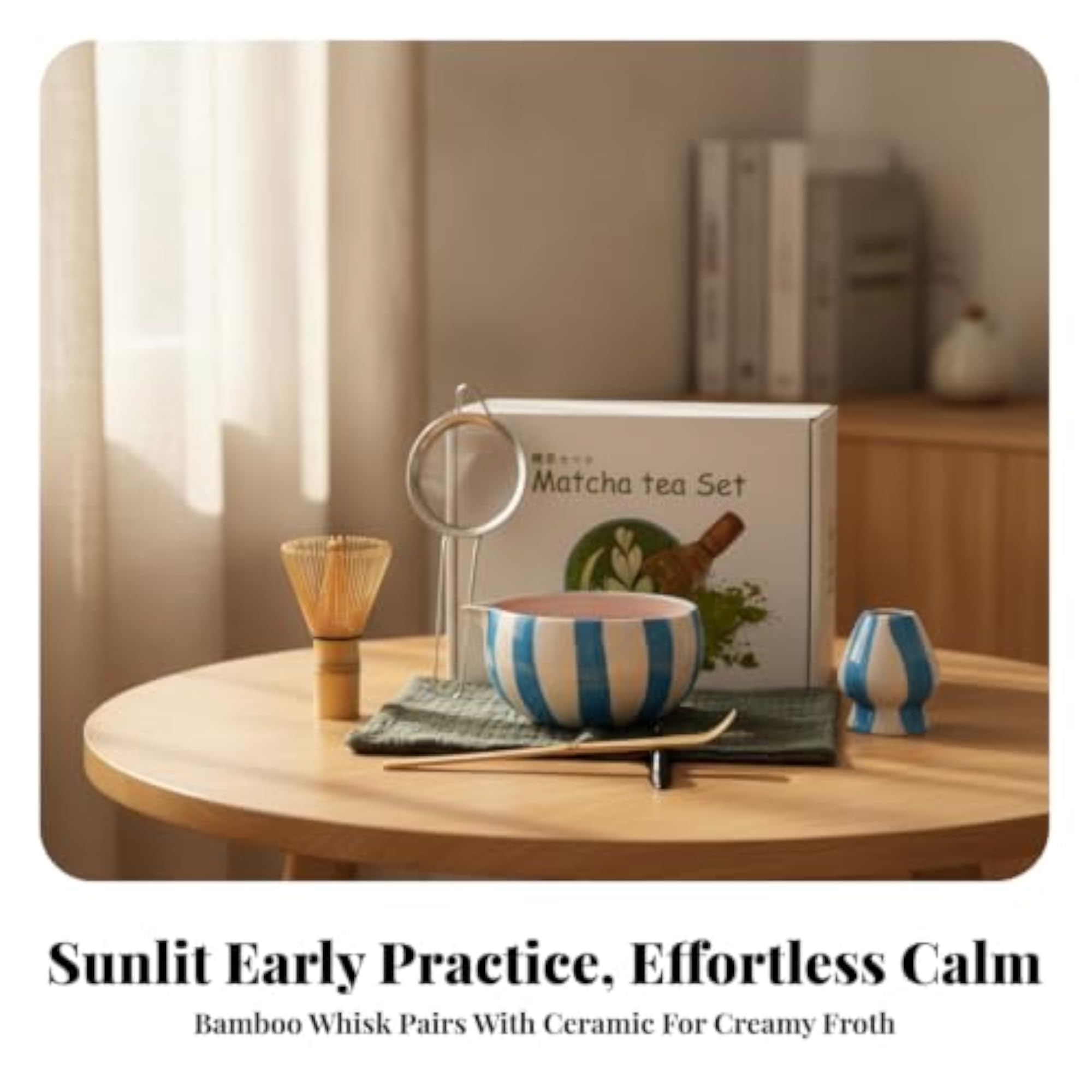 Handmade Ceramic 7-Piece Matcha Set with Whisk, Gift for Tea Lovers
