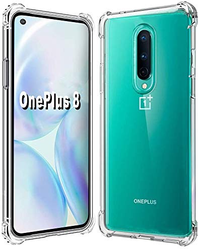 Folmeikat Oneplus 8 Case [Not Compatible with Oneplus 8T], Clear Transparent Reinforced Corners TPU Shock-Absorption Flexible Cell Phone Cover for One Plus 8 6.5"(2020) (OnePlus 8 Clear)