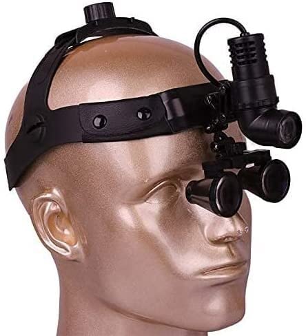 OTQEFTN Magnifying Glass Magnifier with Light, Medical Magnifying Glass LED Headlights Surgical Headband Magnifier Dental Otolaryngology Plastic Surgery Binocular Loupes Comfortable