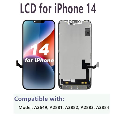Image of MP+ for iPhone 14 Screen Replacement,[Face ID] 3D Touch Screen Display Digitizer Assembly with Waterproof Adhesive Tape and Repair Tools Kit | Display Digitizer Assembly with Face ID Support, Haptic Touch, Repair Tools and Waterproof Adhesive