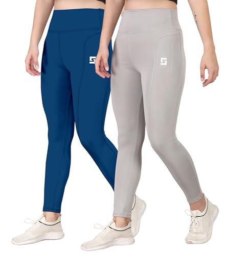 Image of Poojaran Workout Tight /Pants /Legging with Side Pocket, Stretchy Tights and a high Waist for Women and Girls' use in The Gym,Yoga,Running,Cycling