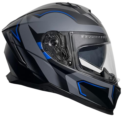 Integralhelm Rallox 510-3 in Schwarz/Blau für Motorrad und Roller