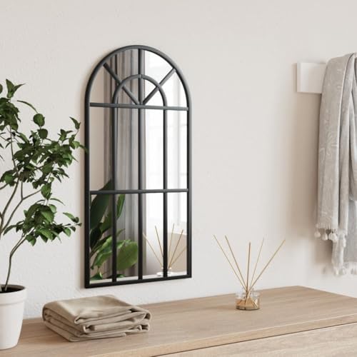 Xichuzi Espejo de Pared Arco de Hierro Negro 30x60 cm, Espejo Baño, Espejos De Salon, Espejo Recibidor Entrada, Mueble Salon - 358624